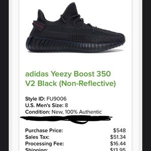 Adidas yeezy boost 350 V2 black non reflective